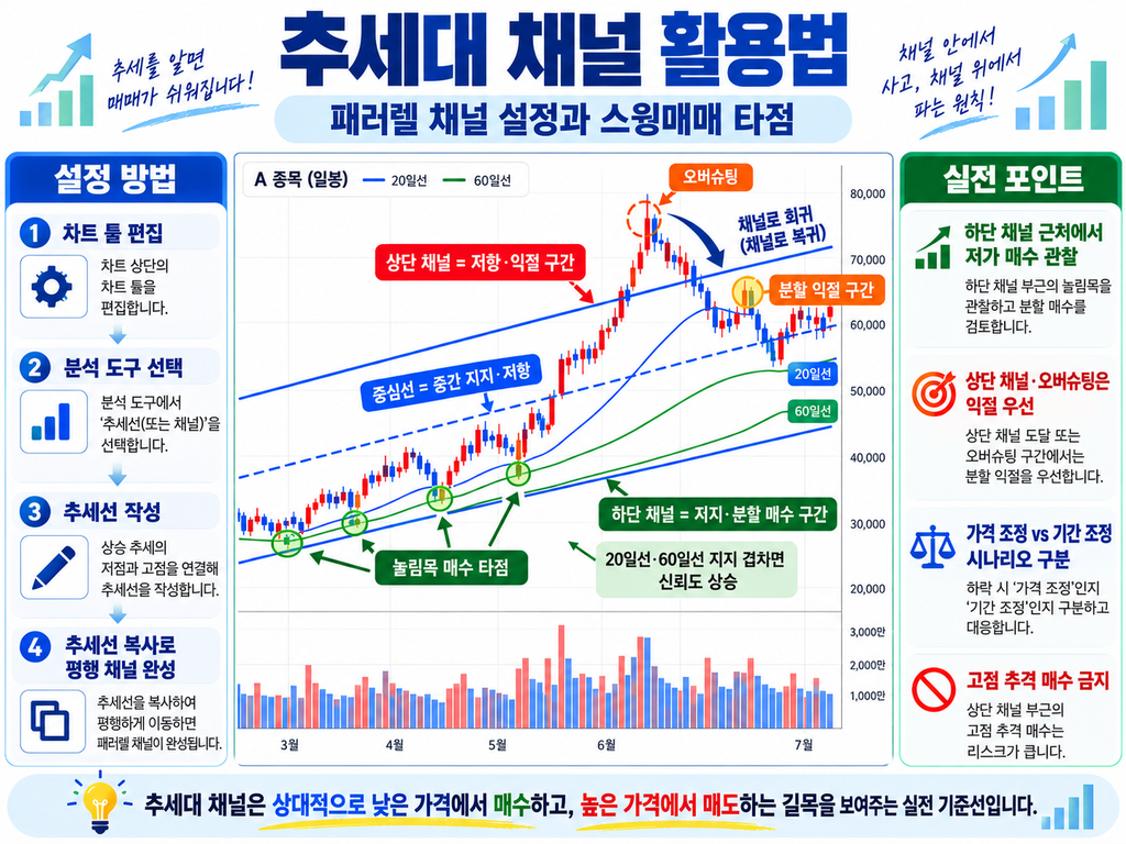 키움증권 추세대 채널 패러렐 채널 차트 설정